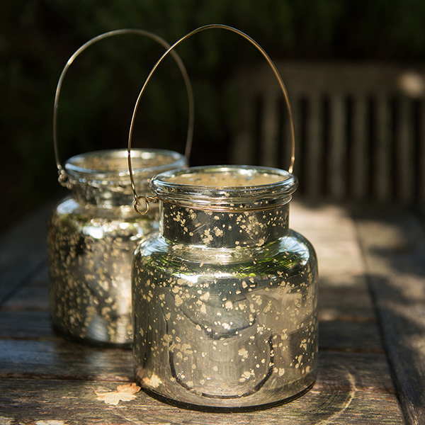 Buy Mercury glass jar lantern Delivery by Crocus