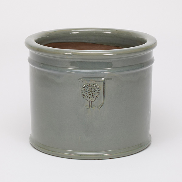 Buy RHS glazed antique grey cylinder