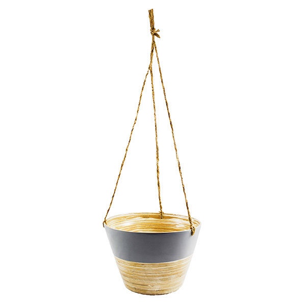 Buy Hanging bamboo planter grey